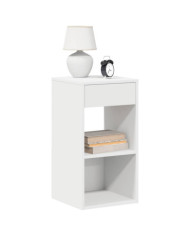 Table de chevet avec tiroir blanc 35x34x66,5 cm | Mobilier & Déco