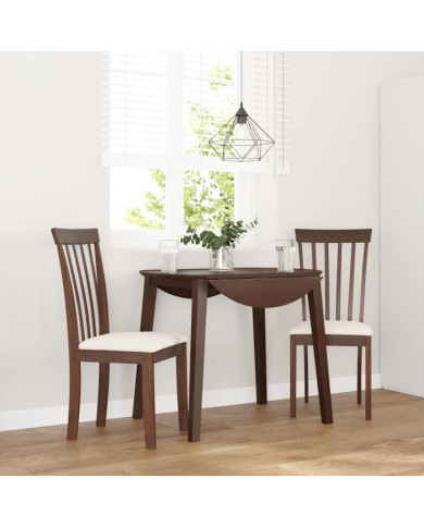 Chaises à manger coussins 2 pcs marron bois massif caoutchouc | Mobilier & Déco
