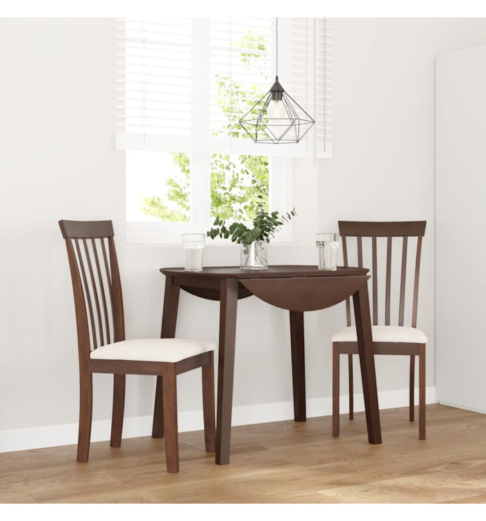 Chaises à manger coussins 2 pcs marron bois massif caoutchouc | Mobilier & Déco