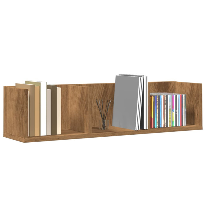 Étagère murale à CD chêne artisanal 75x18x18 cm bois ingénierie | Mobilier & Déco