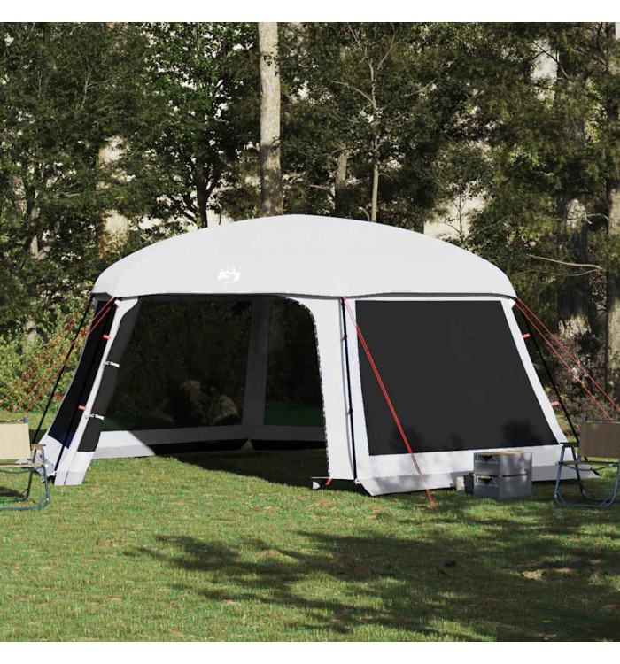 Tente piscine toit amovible parois maille gris 618x532 cm | Mobilier & Déco