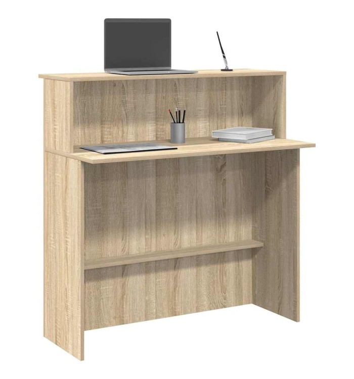 Bureau réception chêne sonoma 100x50x103,5 cm bois d'ingénierie | Mobilier & Déco