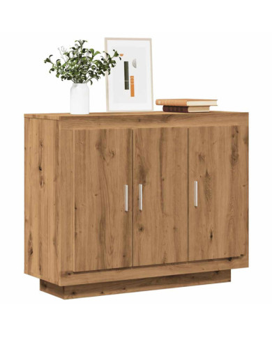 Buffet chêne artisanal 92x35x75 cm bois d'ingénierie | Mobilier & Déco