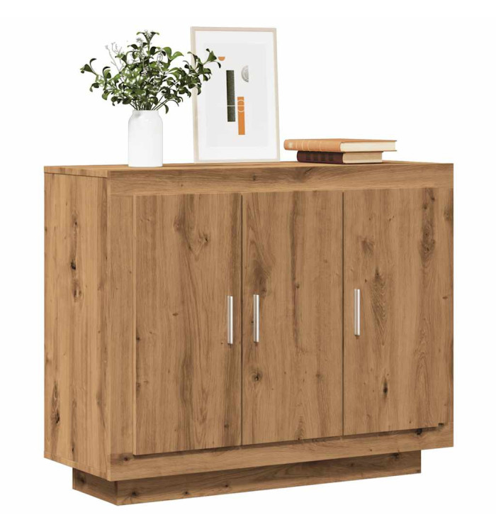 Buffet chêne artisanal 92x35x75 cm bois d'ingénierie | Mobilier & Déco