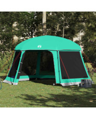 Tente piscine toit amovible parois maille vert d'eau 512x458 cm | Mobilier & Déco