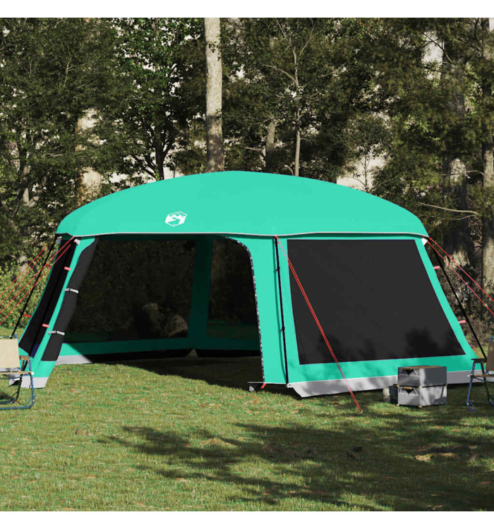Tente piscine toit amovible parois maille vert d'eau 670x590 cm | Mobilier & Déco