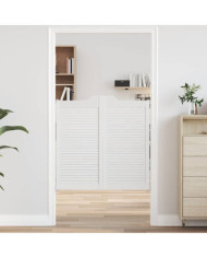 Portes battantes à persiennes 2 paires blanc 100 x 100 cm | Mobilier & Déco