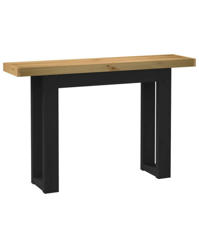 Table console NOAIN pieds en forme de U 120x30x75 cm massif pin | Mobilier & Déco