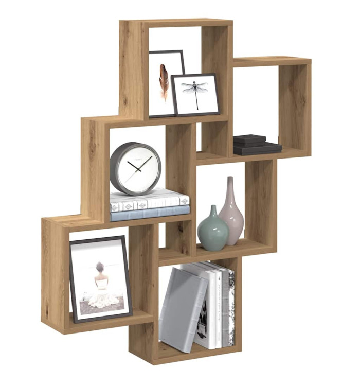 Étagère murale sous forme de cube chêne artisanal 78x15x93 cm | Mobilier & Déco