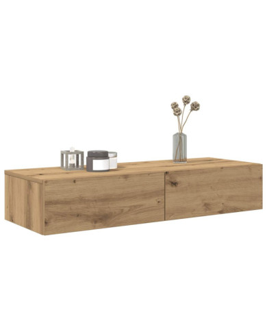 Étagère murale avec tiroirs chêne artisanal bois d'ingénierie | Mobilier & Déco