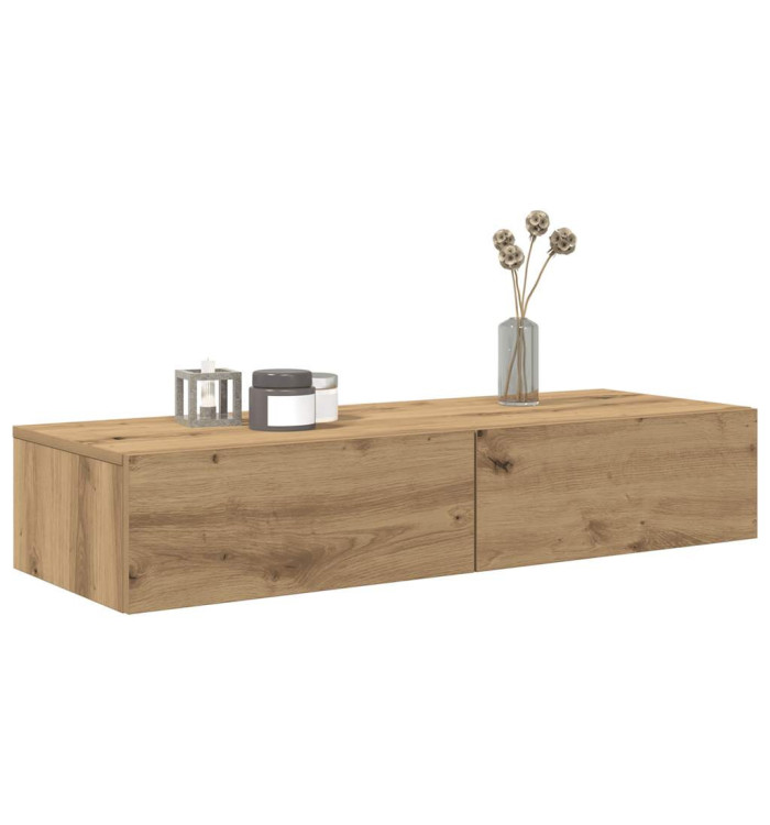 Étagère murale avec tiroirs chêne artisanal bois d'ingénierie | Mobilier & Déco