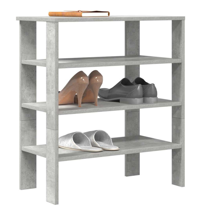 Étagère à chaussures gris béton 61x32x70 cm bois d'ingénierie | Mobilier & Déco