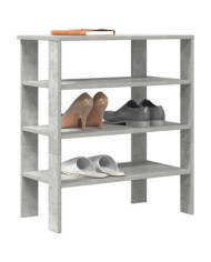 Étagère à chaussures gris béton 61x32x70 cm bois d'ingénierie | Mobilier & Déco