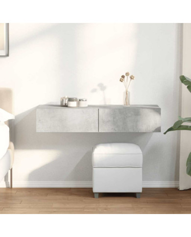 Étagère murale avec tiroirs gris béton bois d'ingénierie | Mobilier & Déco