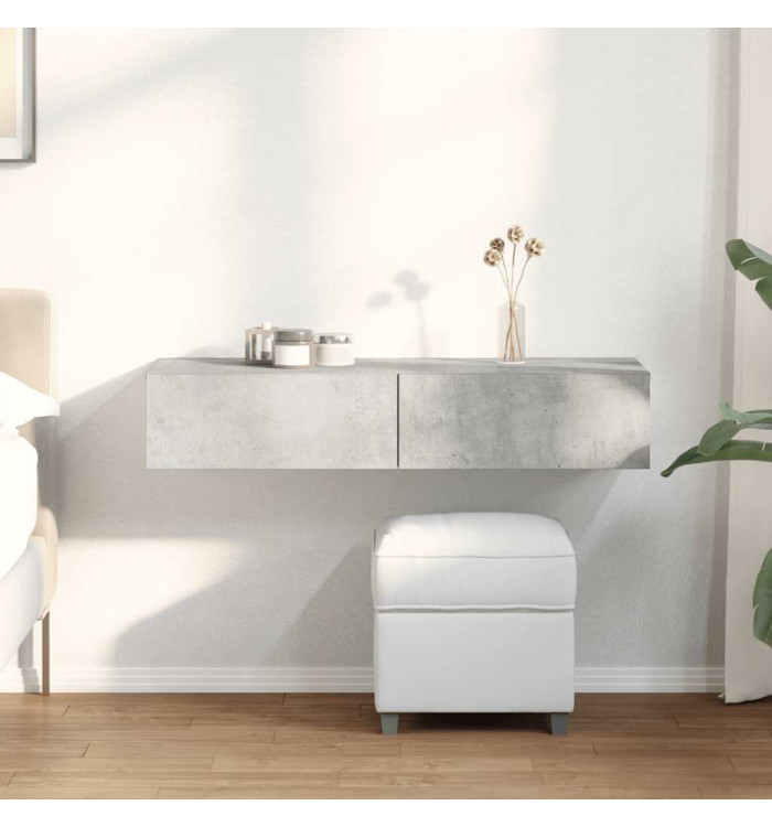 Étagère murale avec tiroirs gris béton bois d'ingénierie | Mobilier & Déco