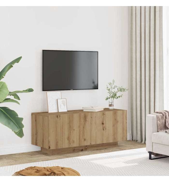 Meuble TV chêne artisanal 100x35x40 cm bois d'ingénierie | Mobilier & Déco