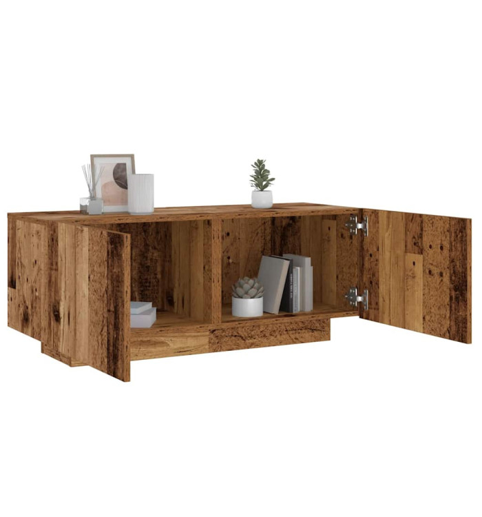 Table de chevet vieux bois 100x35x40 cm bois d'ingénierie | Mobilier & Déco