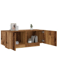 Table de chevet vieux bois 100x35x40 cm bois d'ingénierie | Mobilier & Déco