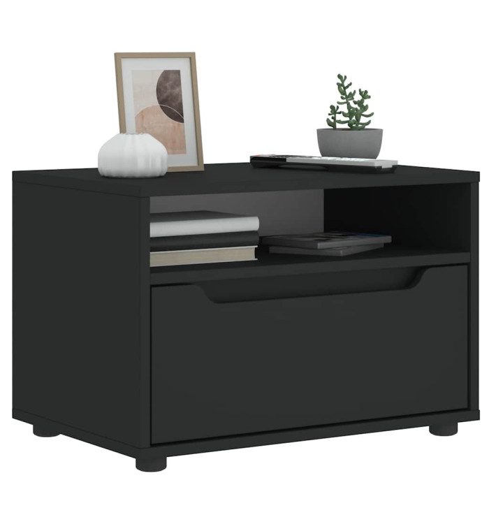 Meuble TV VISNES noir 60x40x38 cm bois d'ingénierie | Mobilier & Déco