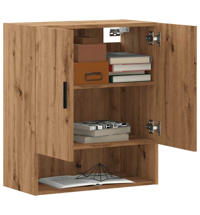 Armoire murale chêne artisanal 60x31x70 cm bois d'ingénierie | Mobilier & Déco