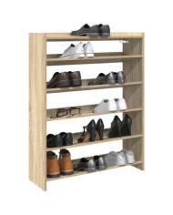 Étagère à chaussures chêne sonoma 80x25x100cm bois d'ingénierie | Mobilier & Déco