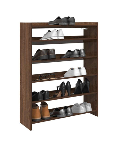 Étagère à chaussures chêne marron 80x25x100 cm bois ingénierie | Mobilier & Déco