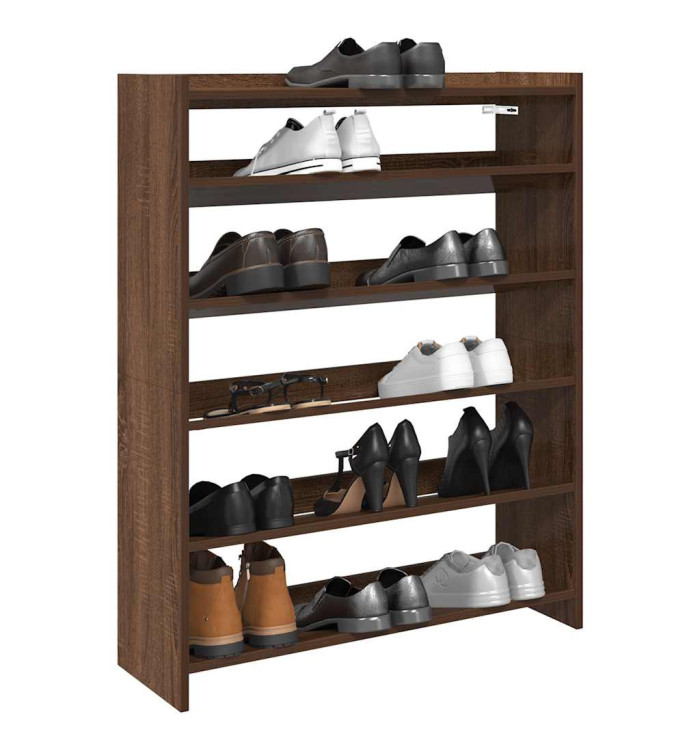 Étagère à chaussures chêne marron 80x25x100 cm bois ingénierie | Mobilier & Déco