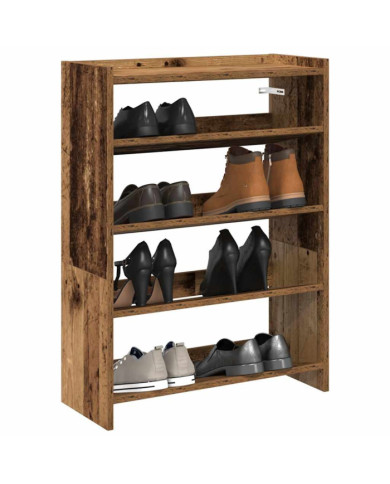 Étagère à chaussures vieux bois 60x25x81 cm bois d'ingénierie | Mobilier & Déco