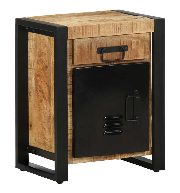 Table de chevet 40x30x50 cm bois massif de manguier brut | Mobilier & Déco