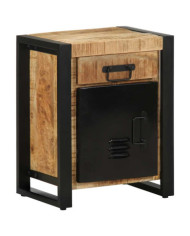 Table de chevet 40x30x50 cm bois massif de manguier brut | Mobilier & Déco