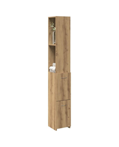 Armoire de salle de bain chêne artisanal 25x25x170 cm | Mobilier & Déco