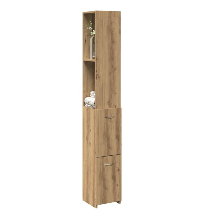 Armoire de salle de bain chêne artisanal 25x25x170 cm | Mobilier & Déco