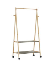 Porte-vêtements et étagères et roulettes 96x45,5x155,5cm bambou | Mobilier & Déco
