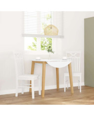 Chaises à manger 2 pcs blanc bois massif caoutchouc | Mobilier & Déco