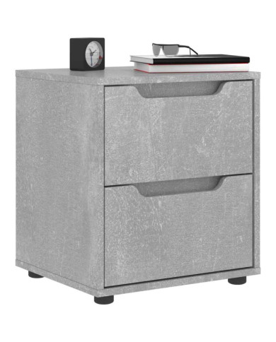 Table de chevet VISNES gris béton 45x40x50 cm bois d'ingénierie | Mobilier & Déco