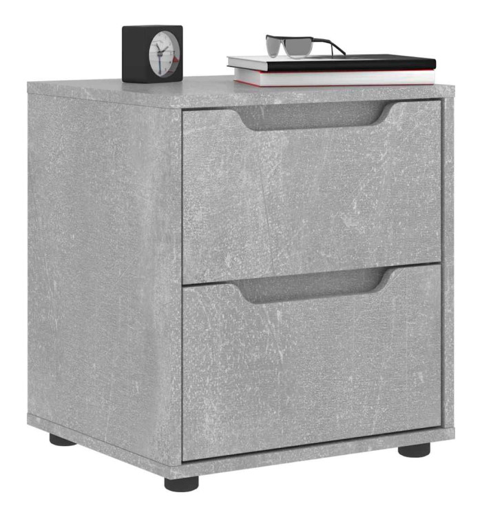 Table de chevet VISNES gris béton 45x40x50 cm bois d'ingénierie | Mobilier & Déco