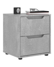 Table de chevet VISNES gris béton 45x40x50 cm bois d'ingénierie | Mobilier & Déco