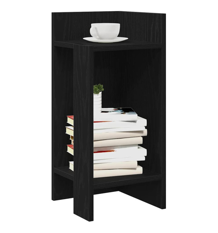 Table d'appoint avec étagère noir 25,5x27x60 cm | Mobilier & Déco
