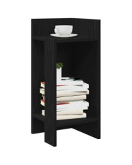 Table d'appoint avec étagère noir 25,5x27x60 cm | Mobilier & Déco