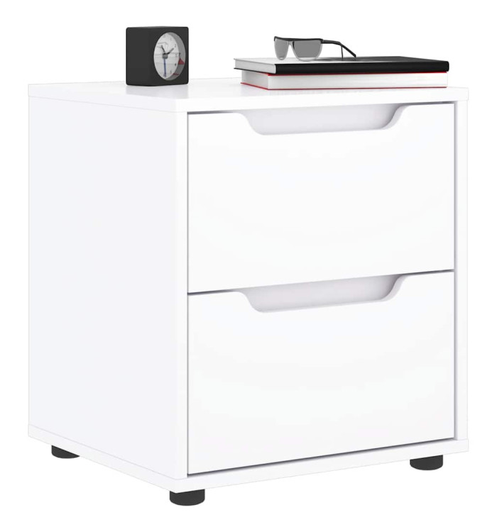 Table de chevet VISNES blanc 45x40x50 cm bois d'ingénierie | Mobilier & Déco