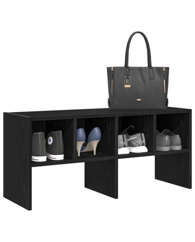 Étagère à chaussures empilable en chêne noir 89,5 x 30 x 40 cm | Mobilier & Déco