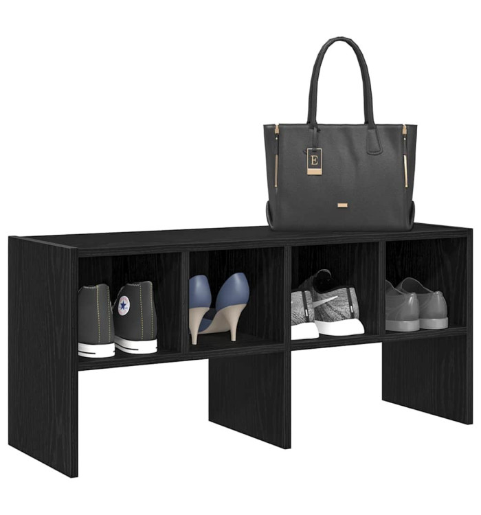 Étagère à chaussures empilable en chêne noir 89,5 x 30 x 40 cm | Mobilier & Déco
