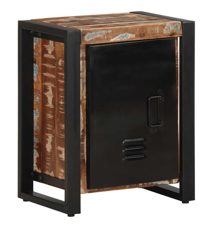 Table de chevet multicolore 40x30x51 cm bois de récupération | Mobilier & Déco