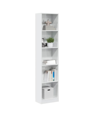 Bibliothèque blanc brillant 40x24x176 cm bois d'ingénierie | Mobilier & Déco