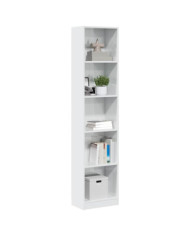 Bibliothèque blanc brillant 40x24x176 cm bois d'ingénierie | Mobilier & Déco