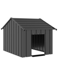 Niche pour chien avec toit noir 83x130x85 cm acier galvanisé | Mobilier & Déco