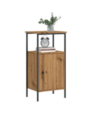Table de chevet chêne artisanal 41x31x80 cm bois d'ingénierie | Mobilier & Déco