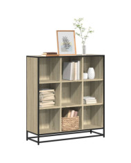 Bibliothèque chêne sonoma 97,5x33x107,5cm bois ingénierie métal | Mobilier & Déco