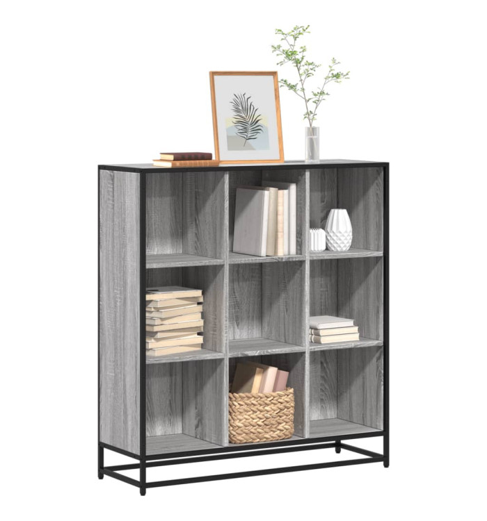Bibliothèque sonoma gris 97,5x33x107,5 cm bois ingénierie métal | Mobilier & Déco