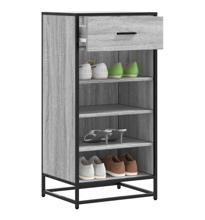 Étagère à chaussures sonoma gris 48x38x97,5 cm bois ingénierie | Mobilier & Déco